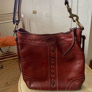 Coach brown leather hobo bucket purse